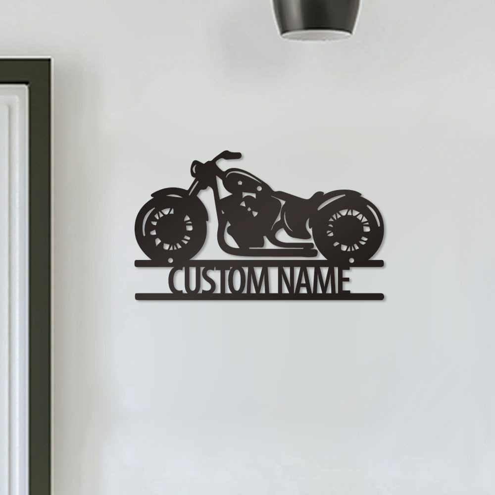 

1pc, Custom Name Cool Motorcycle Pattern Decorative Metal Art Sign Home Motorcycle Club Home Decorative Sign Wall Art