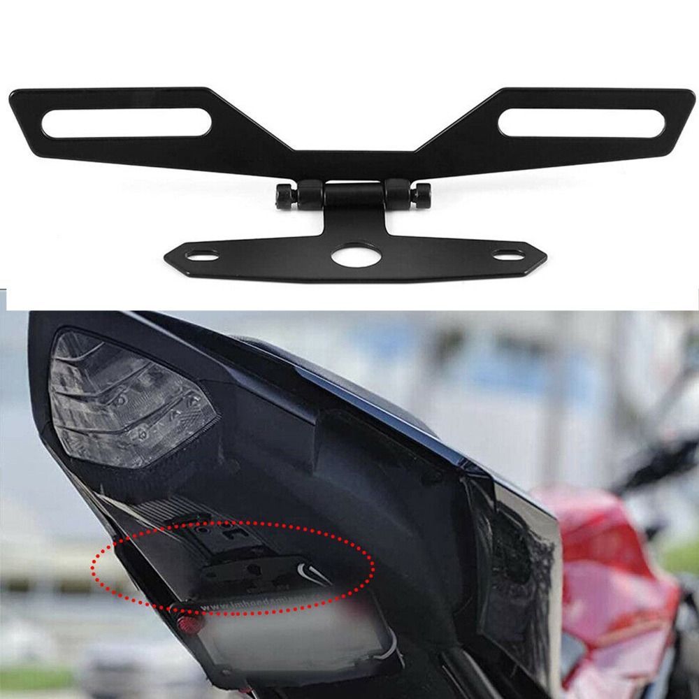 

Folding Motorcycle License Plate Bracket Universal Light Mount Adjustable Number Plate Frame Holder Tail Light Holder Motorbike Parts License Plate