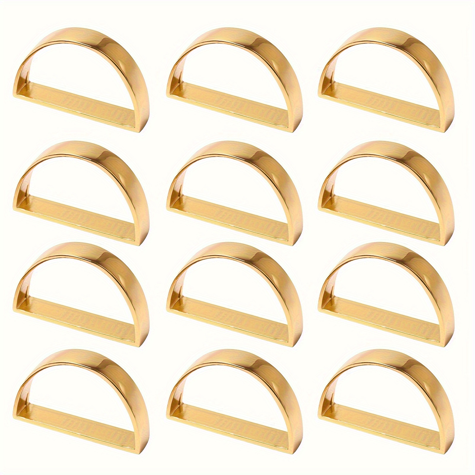 Image of 12pcs, Golden Napkin Rings, Solid Color Napkin , Cast Iron Polished Metal Rings, Christmas Decoration, Dining Table Decor Christmas Decorations