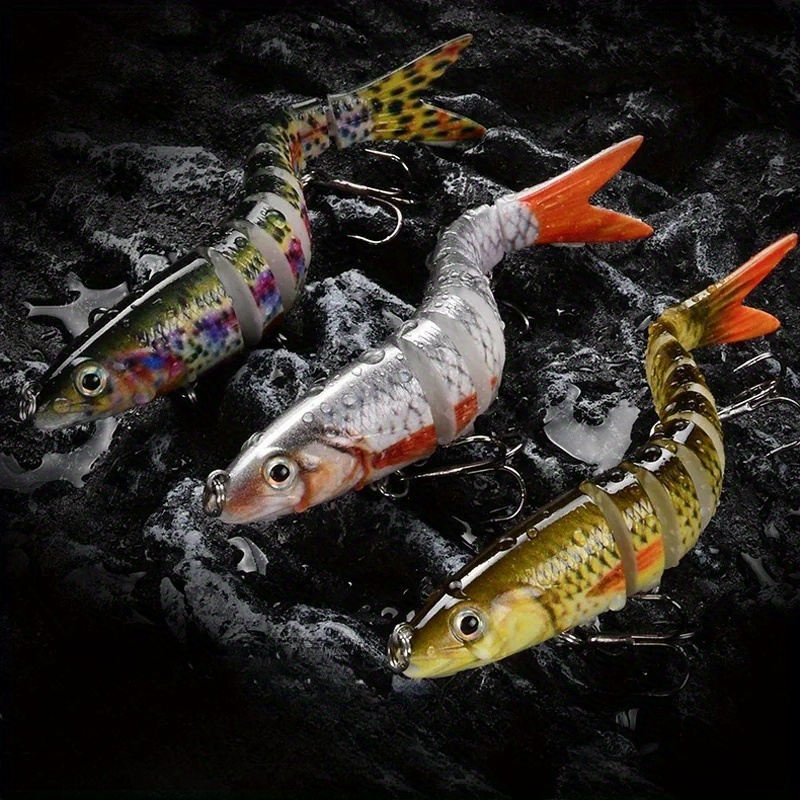 JOHNCOO Slow Sinking Bass Fishing Swimbaits Double Jointed Hard Lures  Fishing Baits for Perch Pike Walleye Trout Saltwater and Freshwater, Floating  Lures -  Canada