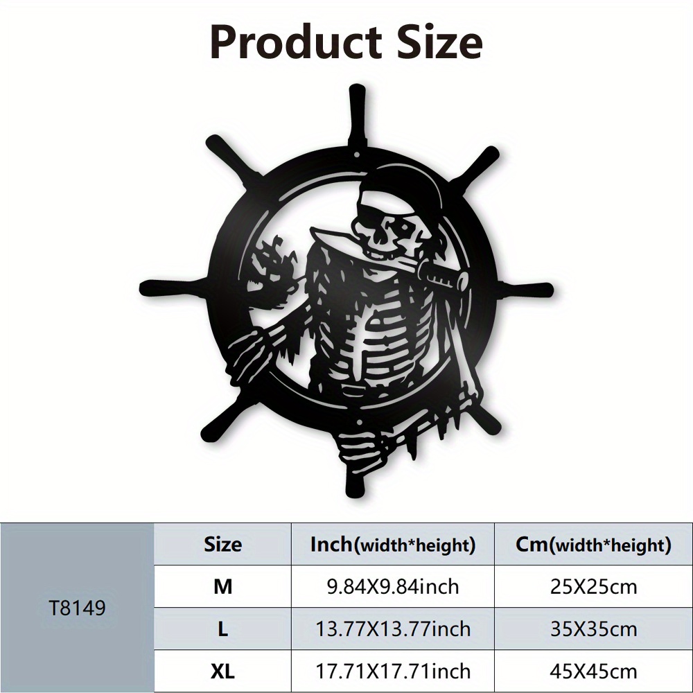 1pc ヴィンテージ海賊船舵 金属製ウォールデコレーション、航海アート、ユニークなホームデコレーション、芸術的な海洋テーマ