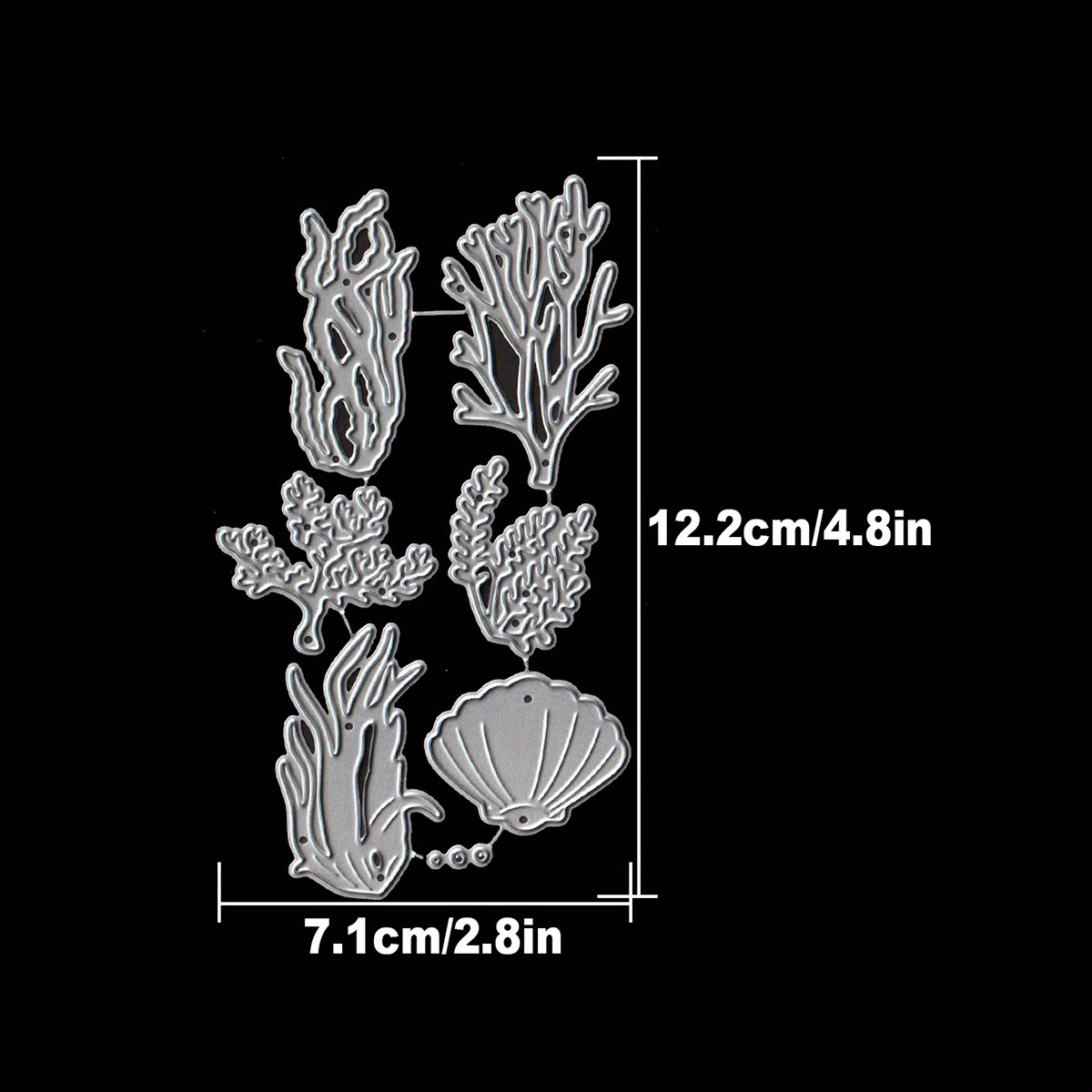 TEMU Metal Crafting Dies - Templates With Seaweeds, , Shells - Compatible With Die-cut Machines (e.g. Cameo, Silhouette) - For Scrapbooking, Card