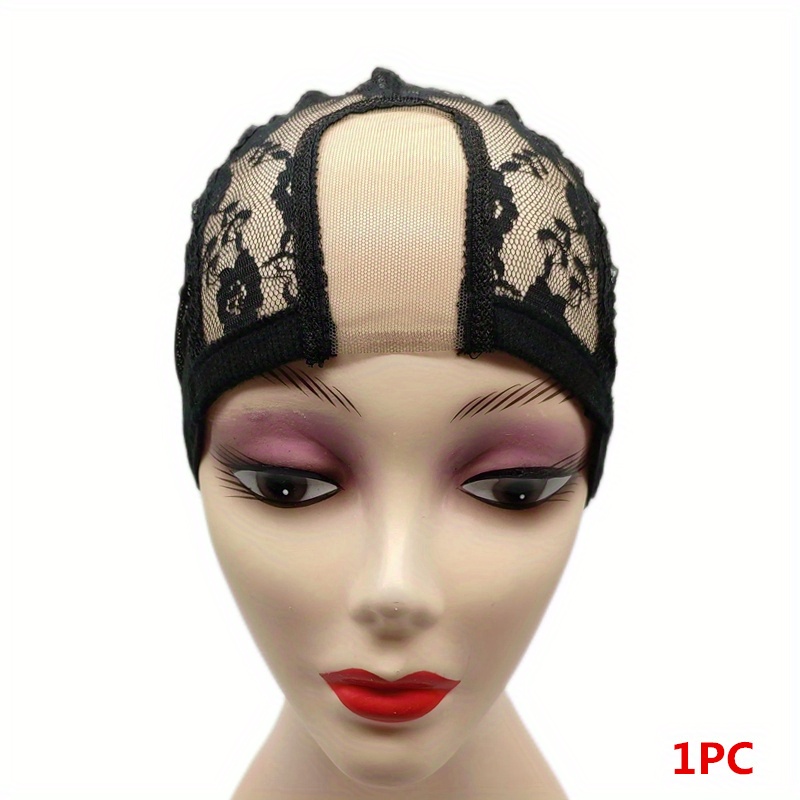 1pc 2x4inch U Shape Wig Net Cap Adjustable Mesh Wig Cap For Making Wigs