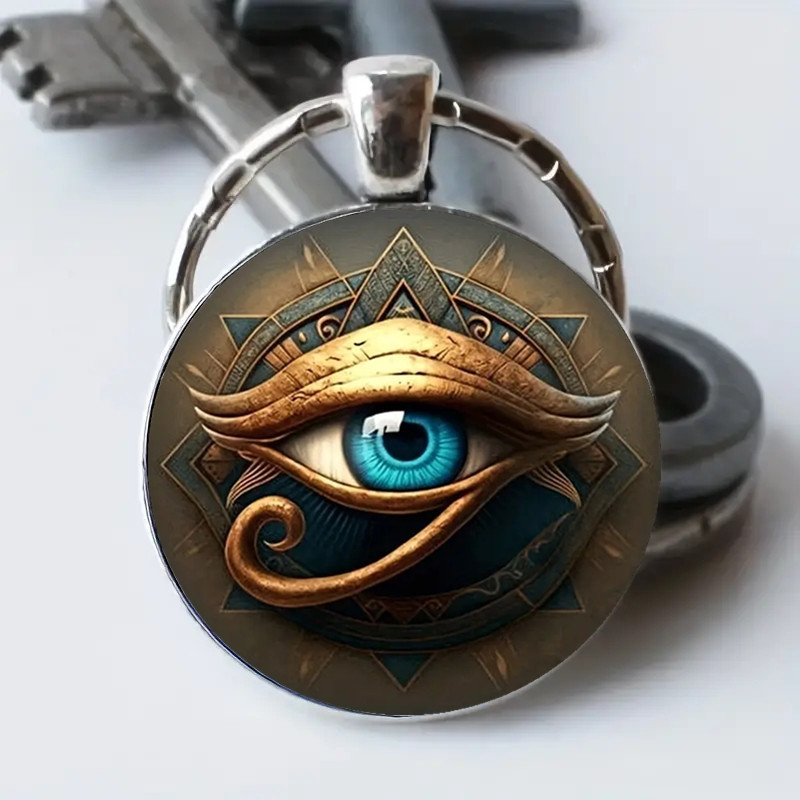 

Alloy Glass Key Chain, Eye Of Horus Sharp Key Chain For Backpack