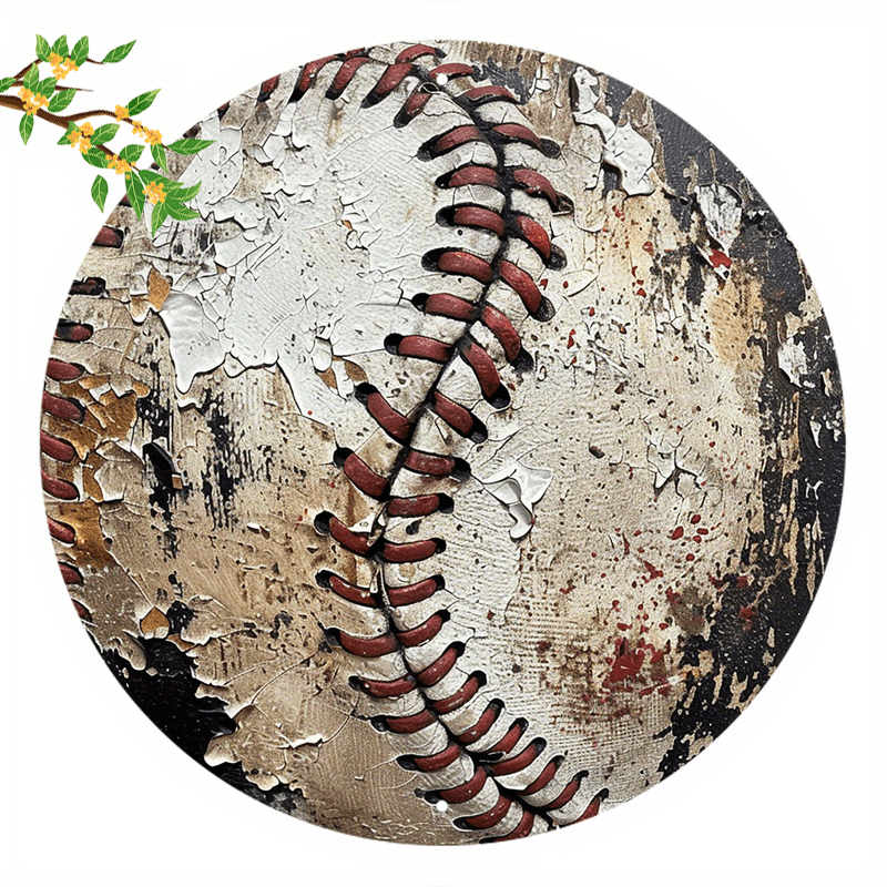 

1pc Round Sign Metal Aluminum Sign, Circular Picture Baseball 2d Wall Art For Home Restaurant Kitchen Celebration Home Wall Art & Decor Gift