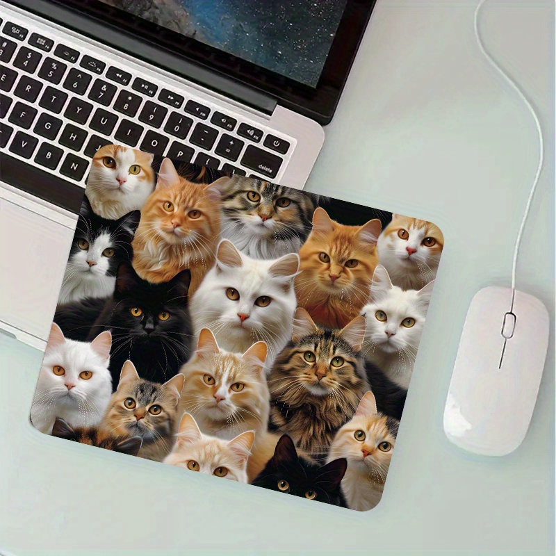 TEMU Print 1pc Repeated Cat Creative Pattern Mouse Pad Anti-slip Office Desk Pad Portable Home Small Computer Desk Pad Notebook Pad