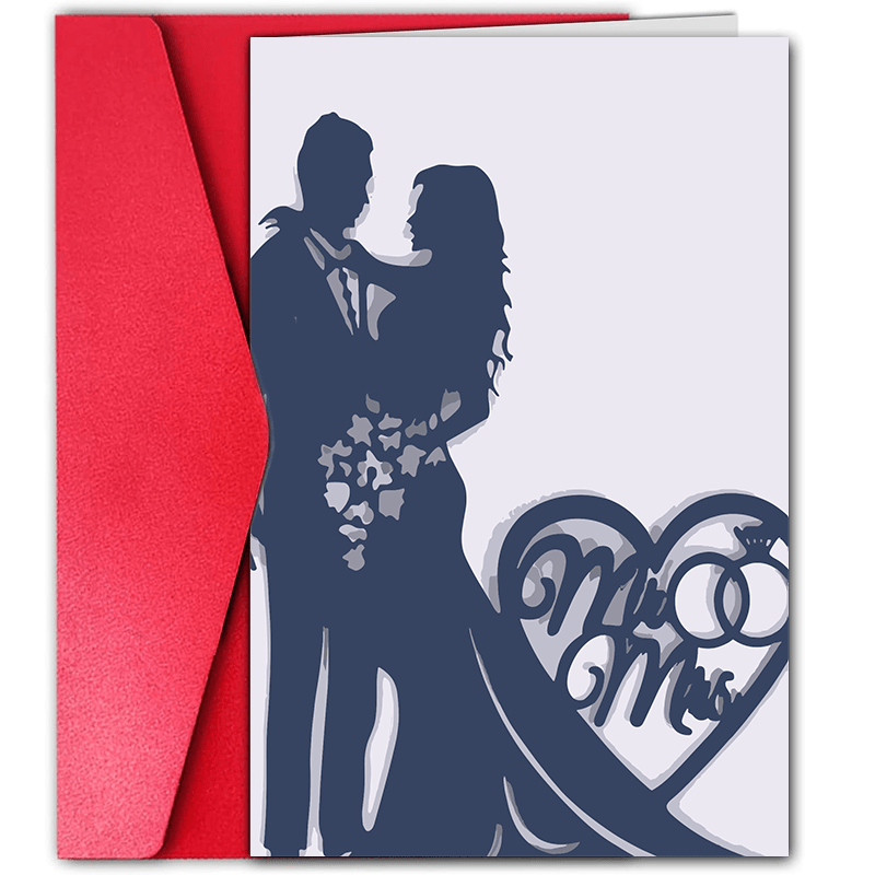

1pc Creative Greeting Card For Family And Friends, Creative Wedding Invitations Bride Groom Lovely Paper Invitations Cards