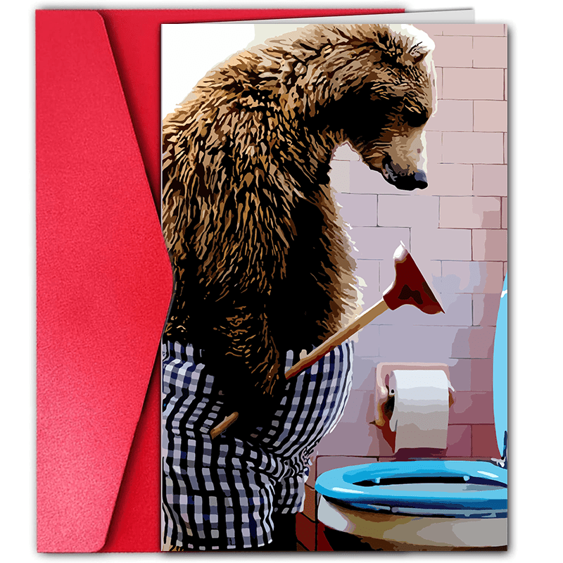 

1pc, Father's Day Creative Greeting Card, For , Funny Toilet Bear, Small Business Supplies, Thank You Cards, Birthday Gift, Cards, Unusual Items, Gift Cards