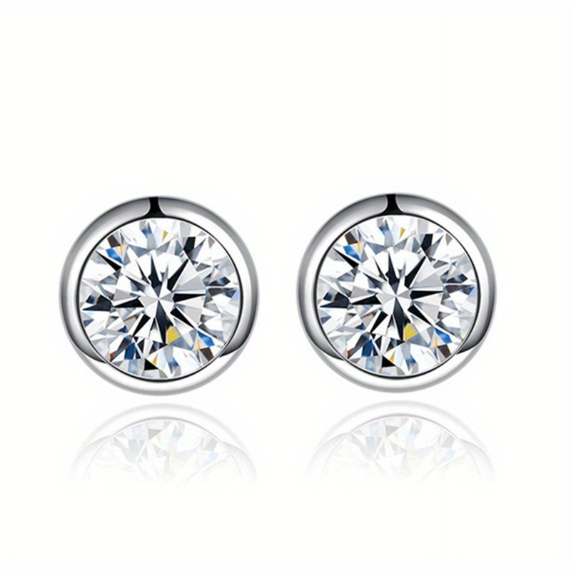 

2pcs 0.5-1ct Round Moissanite , 925 , Ear Jewelry,