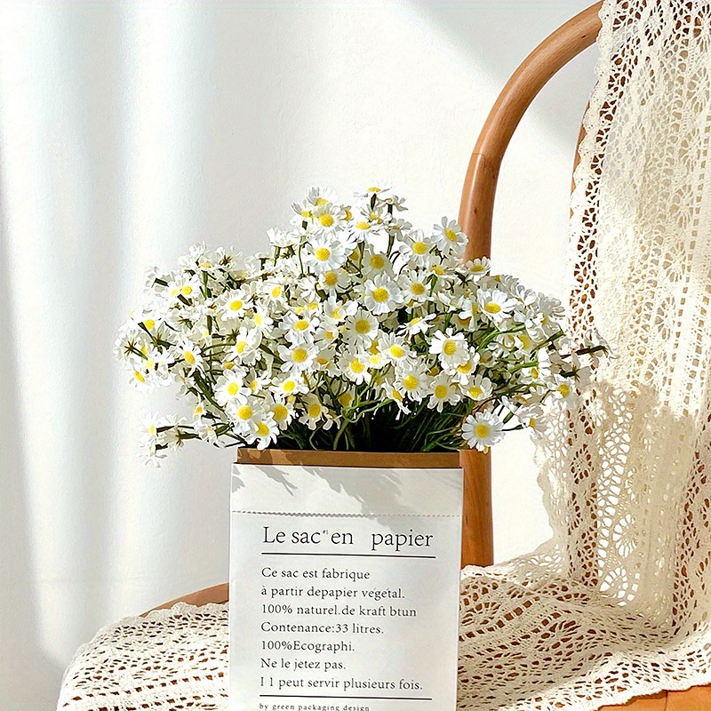 

1 Bouquet Of Chamomile And Daisy Artificial Flowers, Simulated Flowers, Living Room Decoration, Dining Table Flower Decoration, Bouquet Photography Props- Ideal For Home Decor, Weddings, And Parties