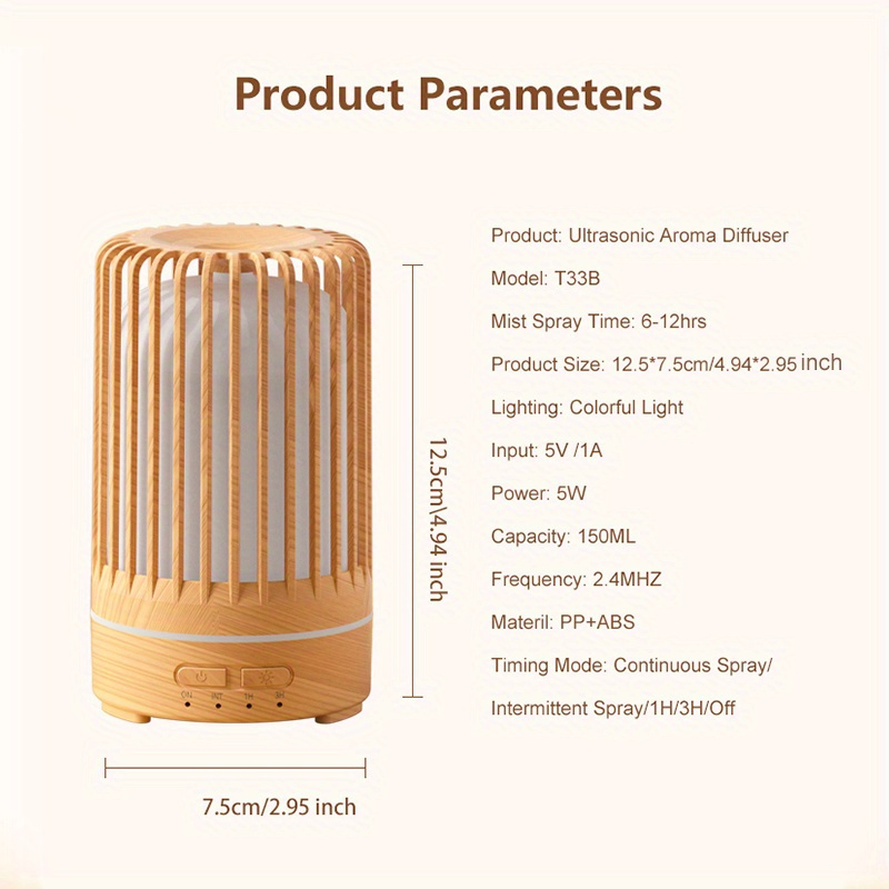 

1pc, 150m Ultrasonic Aromatherapy Machine Essential Oil Diffuser, Air Humidifier, 7-color Circulation Night Light Can Be Used For Room Office Gifts