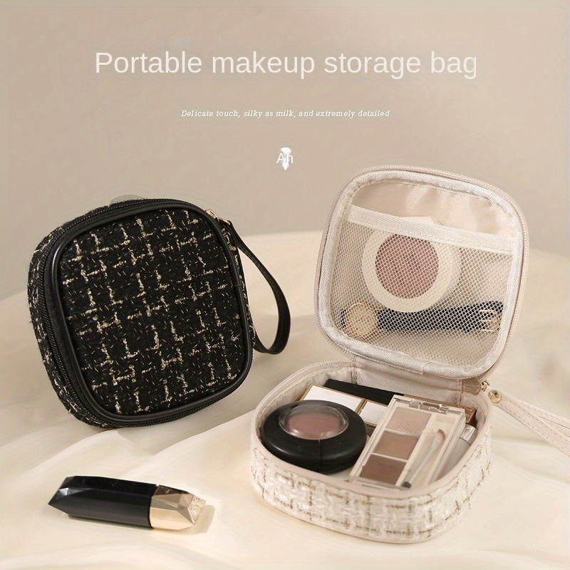 

1 Pc Small Fragrance Style Portable Makeup Bag, Mini Multifunctional Travel Cosmetic Storage Pouch With Zipper, Simple Bag For Lipstick Earphones & Essentials Mini Zipper Pouch