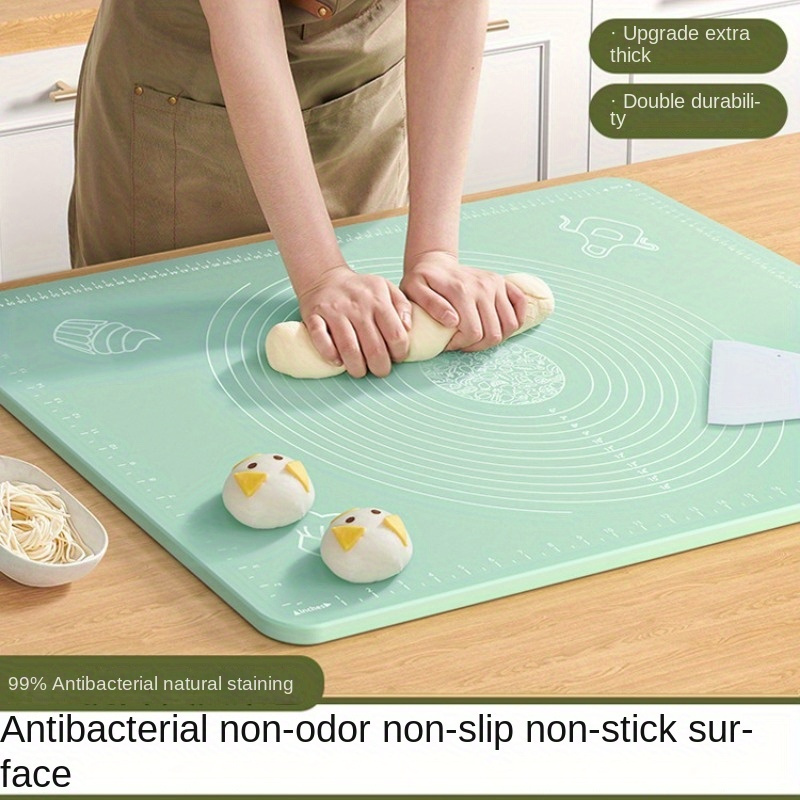 

1pc, Silicone Non-stick Pastry Mat - Easy-clean, Heat-resistant Baking Surface For Bakers Household Cutting Board Rolling Silicone Mat