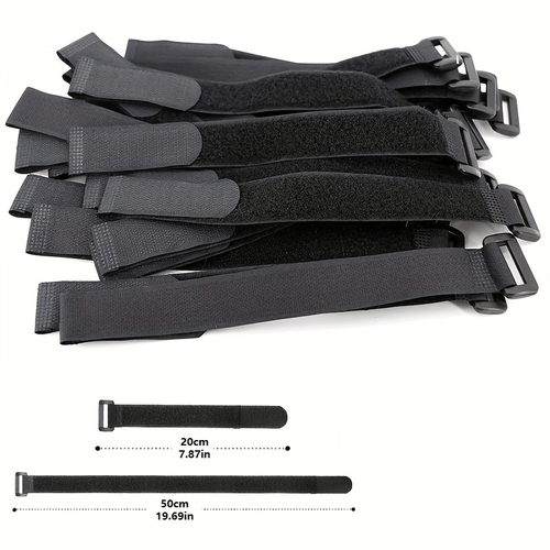 12pcs hook and loop reusable fastening nylon cable securing straps durable functional ties length 20cm 7 88inch 50cm 19 69inch