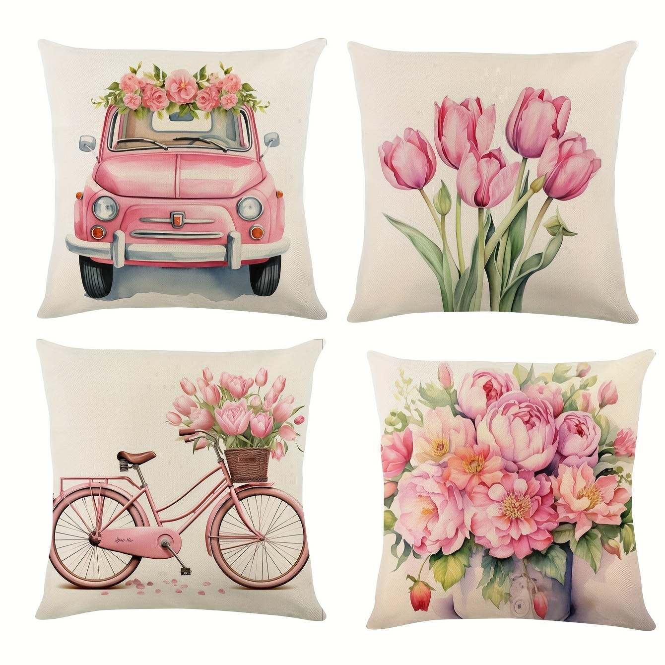 

Set Of 4, Ultra-soft Pillow Covers, Pillow Core Not Included