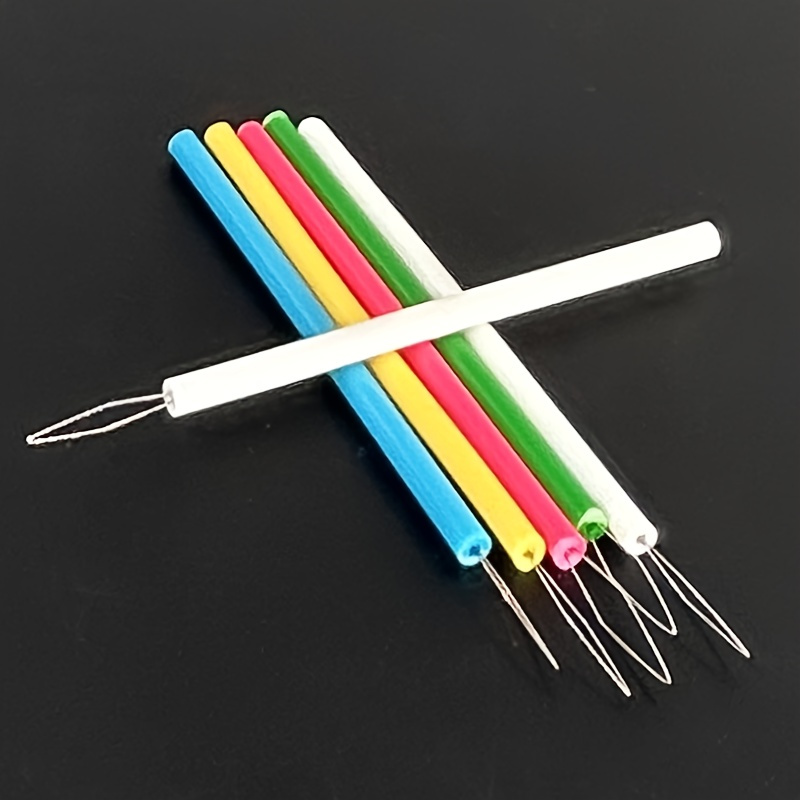 

5pcs Plastic Needle Set - Cylindrical Sewing , Diy Sewing Accessories, Thread Puller, Beading Tool, Elderly Needle Threading Helper