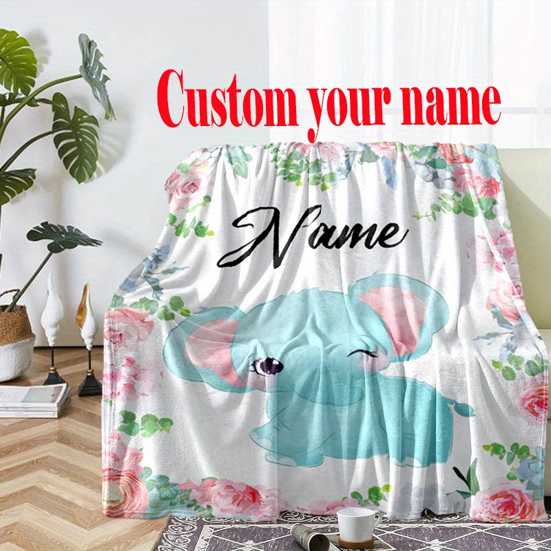 

1pc Cool Customized Name Flannel Blanket, Perfect For Travel, Sofa Beds, And Home Decoration, Ideal Gift For Birthdays Or Holidays, Suitable For All Seasons