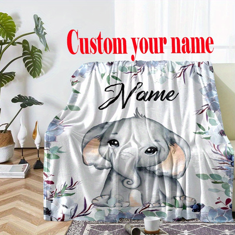 

1pc Customized Name Flannel Throw Blanket, Perfect For Travel, Sofa Beds, And Home Decoration, Ideal Gift For Birthdays Or Holidays, Suitable For All Seasons