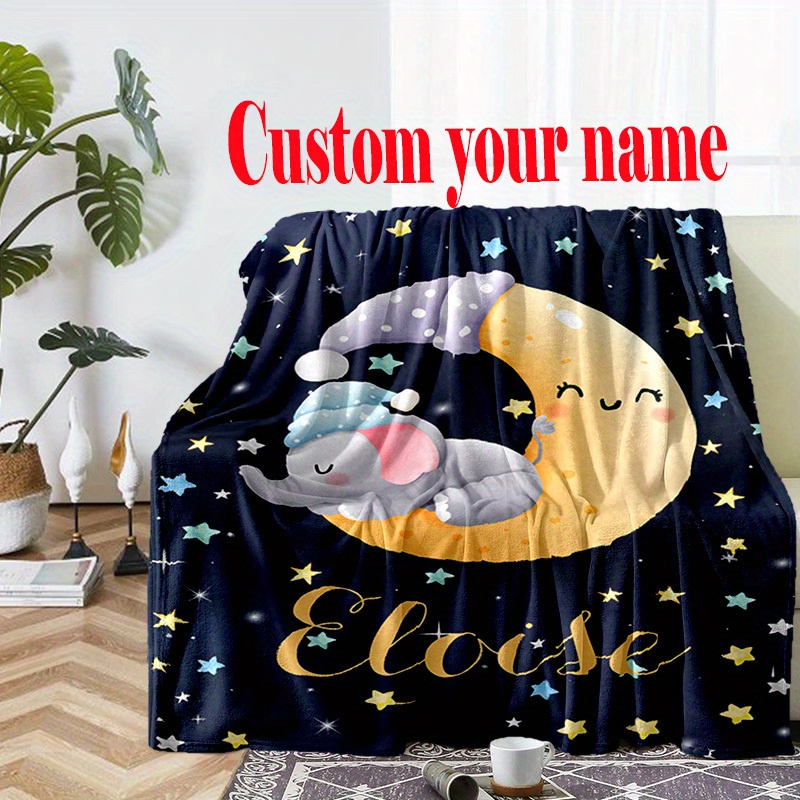 

1pc Name Custom Flannel Blanket, Perfect For Travel, Sofa Beds, And Home Decoration, An Ideal Gift For Birthdays Or Holidays, Suitable For All Seasons