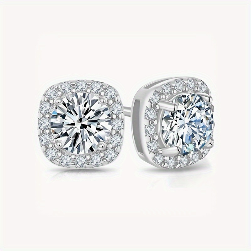 0.5ct Moissanite Earrings 925 Sterling Silver Studs for Men