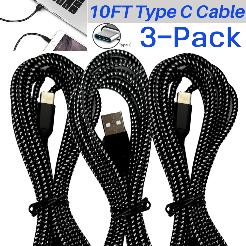 

3x 10ft Usb C Type C Fast Charger Cable Android Charging Cord