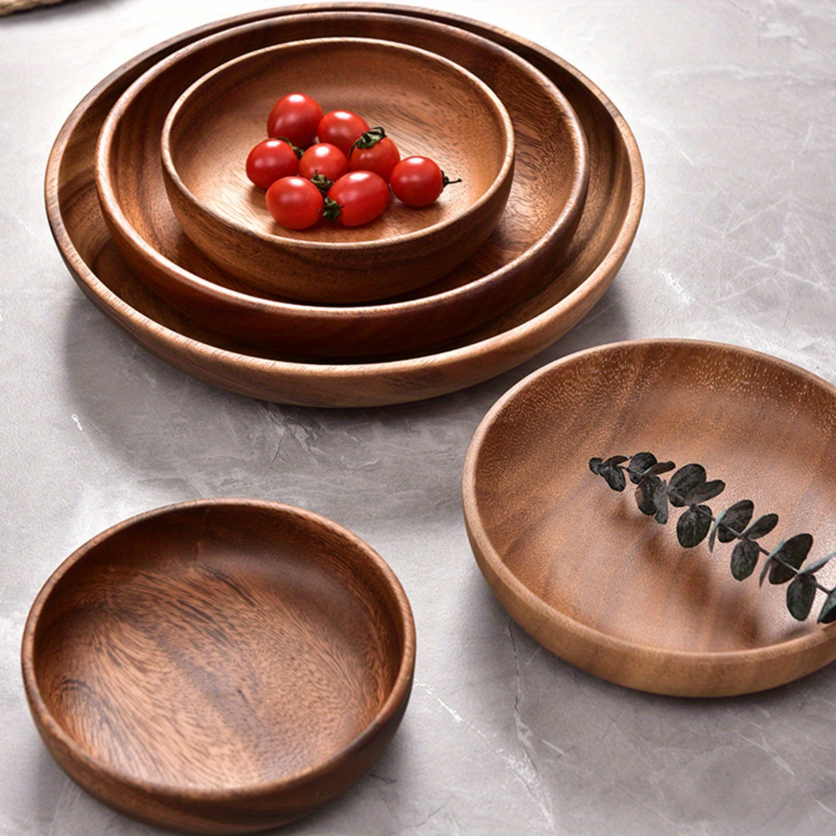 

1pc, Acacia Wooden Tray, Wooden Tray Snack Western Round Wooden Plate, Suitable For Restaurant, Hotel, Family Gathering, Theme Party, Wedding, Birthday Party