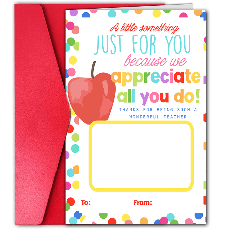 

1pc Teacher Appreciation Printable Gift Card Holder A Little Something Just For You End Of The Year Tutor Gift Card Aide Teachers Week