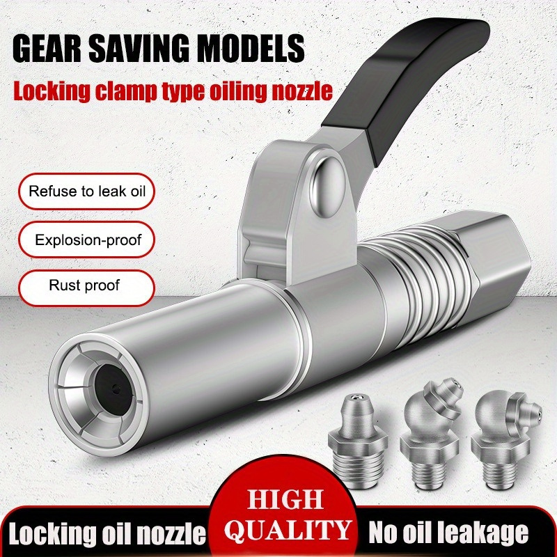 

Heavy Duty Quick Release Grease Coupler 10000psi - Leak Proof High-pressure Locking Oil Nozzle With Thickened 6 Flap Locking Piece - And Rust Proof Grease Coupler For Lubrication