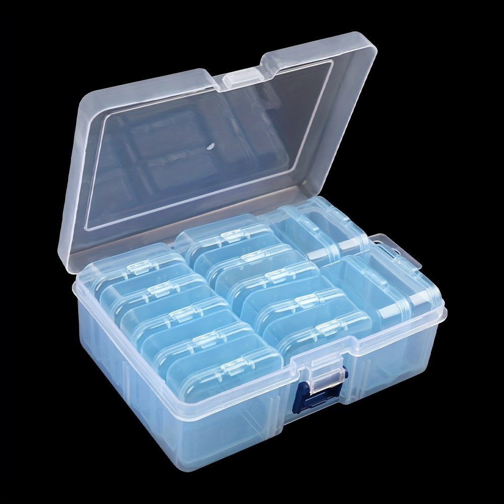 14pcs/set Transparent Storage Box Container, Jewelry Beads Accessories Storage Box, Plastic DIY Accessories Sorting Organizer, Desktop Home Storage Box, Organizer Supplies