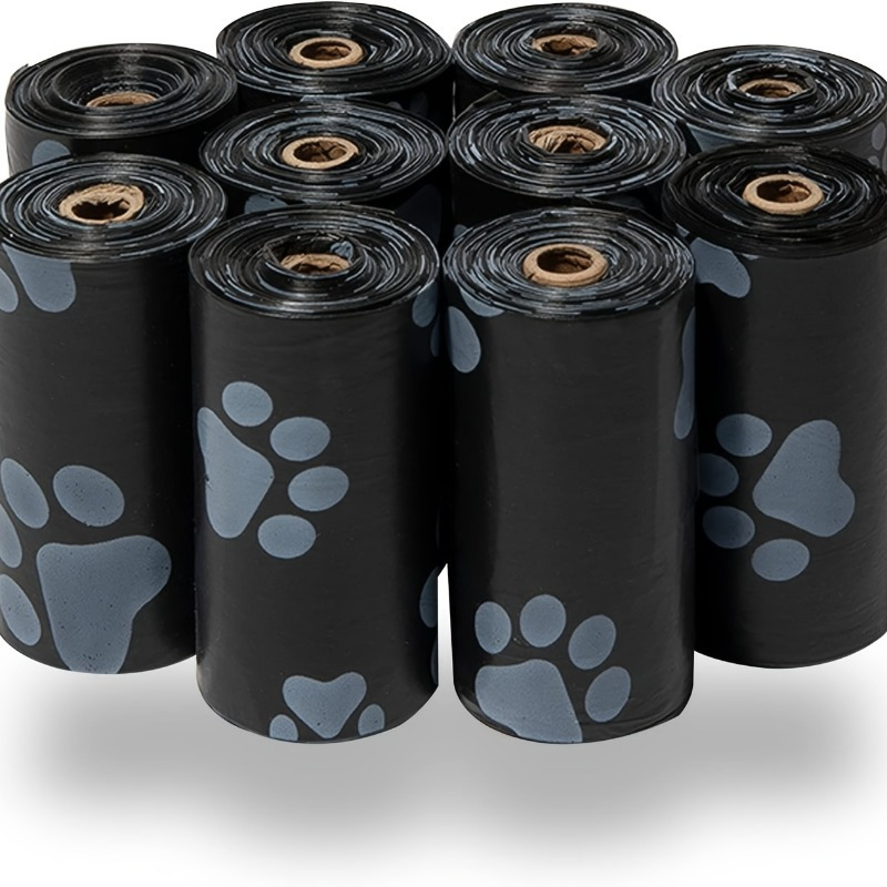 

10 Rolls Dog Poop Bags With Paw Print Design, Durable Leak-proof Pet Waste Bags For Outdoor Cleanup, Puppy Supplies, Random Colors Shipment