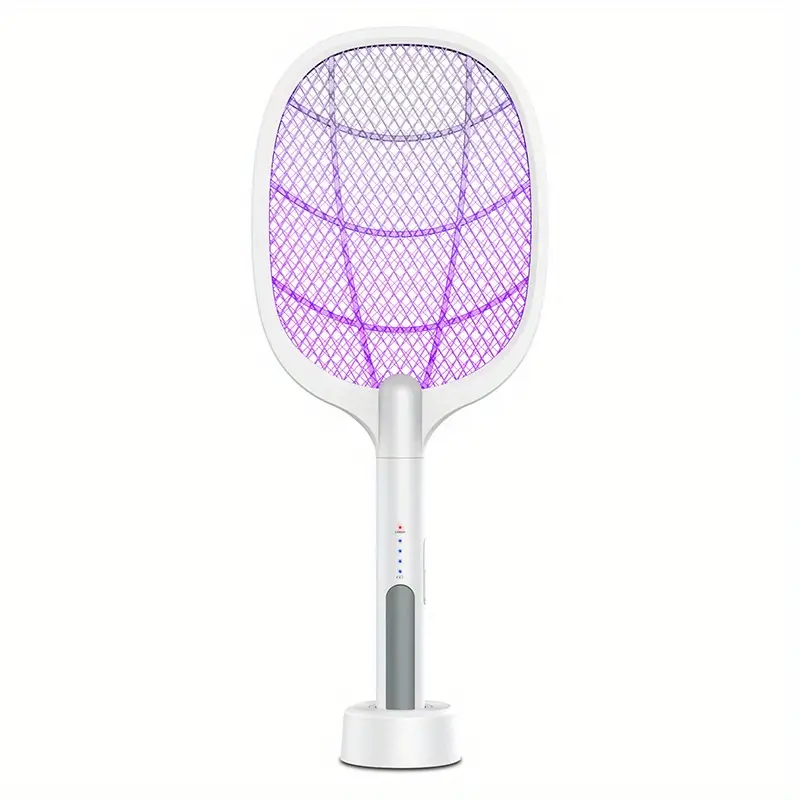 1pc 2 in 1 electric mosquito swatter usb household rechargeable electric shock type dual purpose mosquito killer lamp fly swatter mosquito trap pest control summer essentials household gadgets details 5