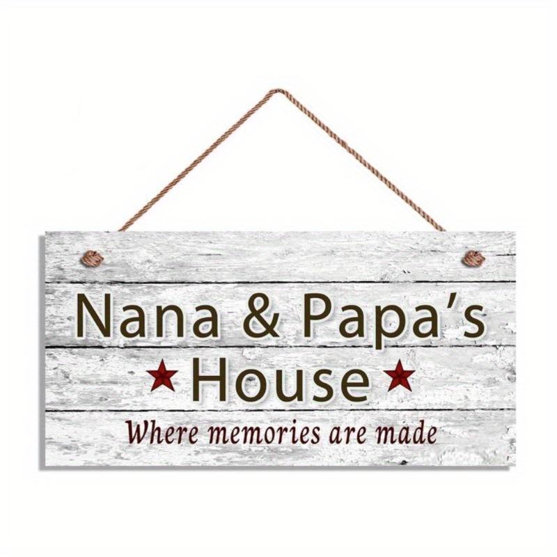 

1pc Rustic Wooden "nana & Papa's House" Sign – 10x3.94 Inches Festive Wall Art With Distressed Look For Grandparents - Perfect Mother's Day Gift, Holiday Wall Decor With Rope For Home Display