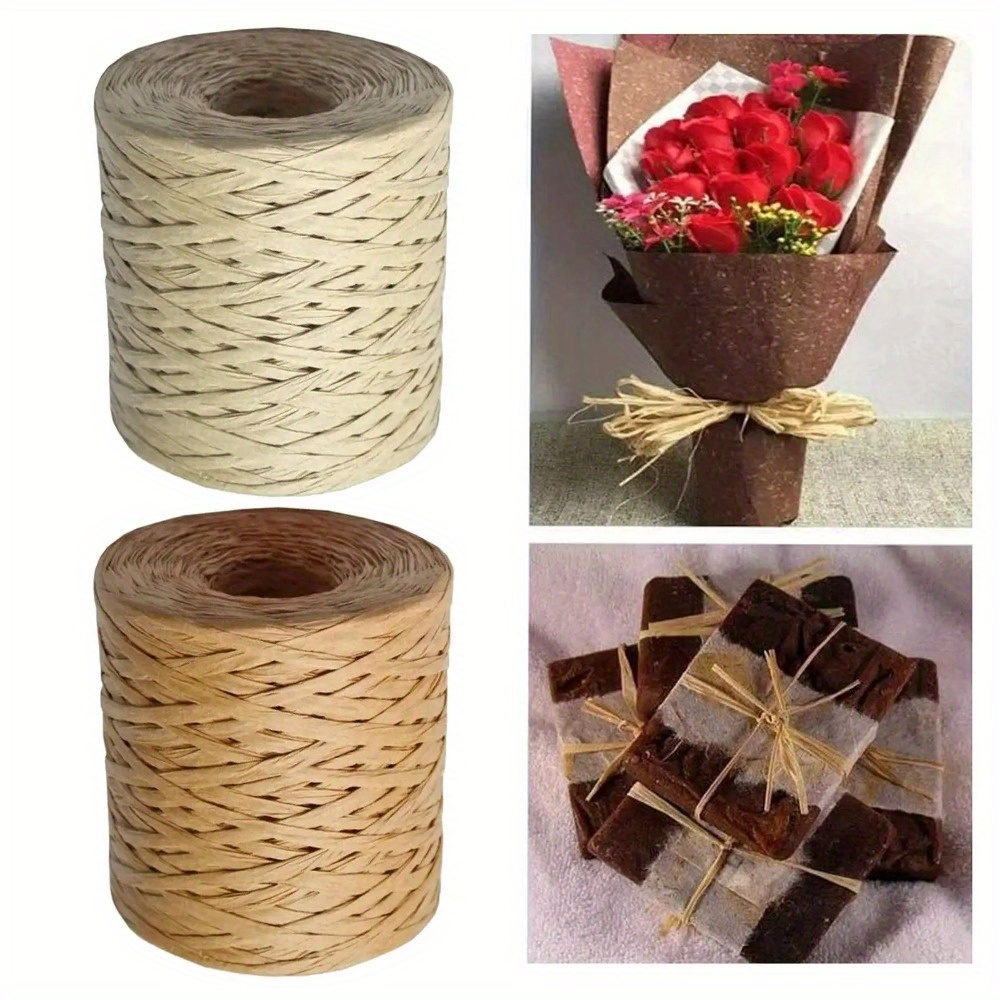 

200m Raffia Paper Ribbon Twine Cord String For Christmas Valentines Party Gift Wrapping Decoration Diy Craft Box Weaving