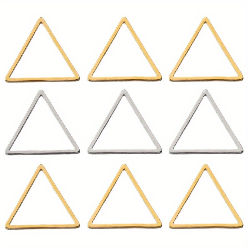 

10pcs Stainless Steel Geometric Triangle Pendants For Diy Earrings & Necklaces - Jewelry Making Supplies