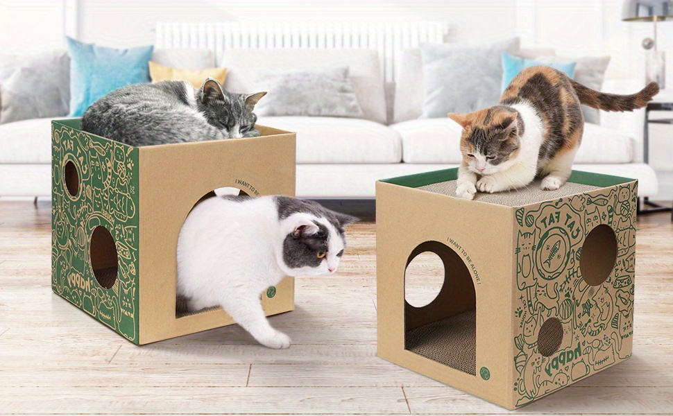 cardboard cat house story scratch pads cat play house Temu