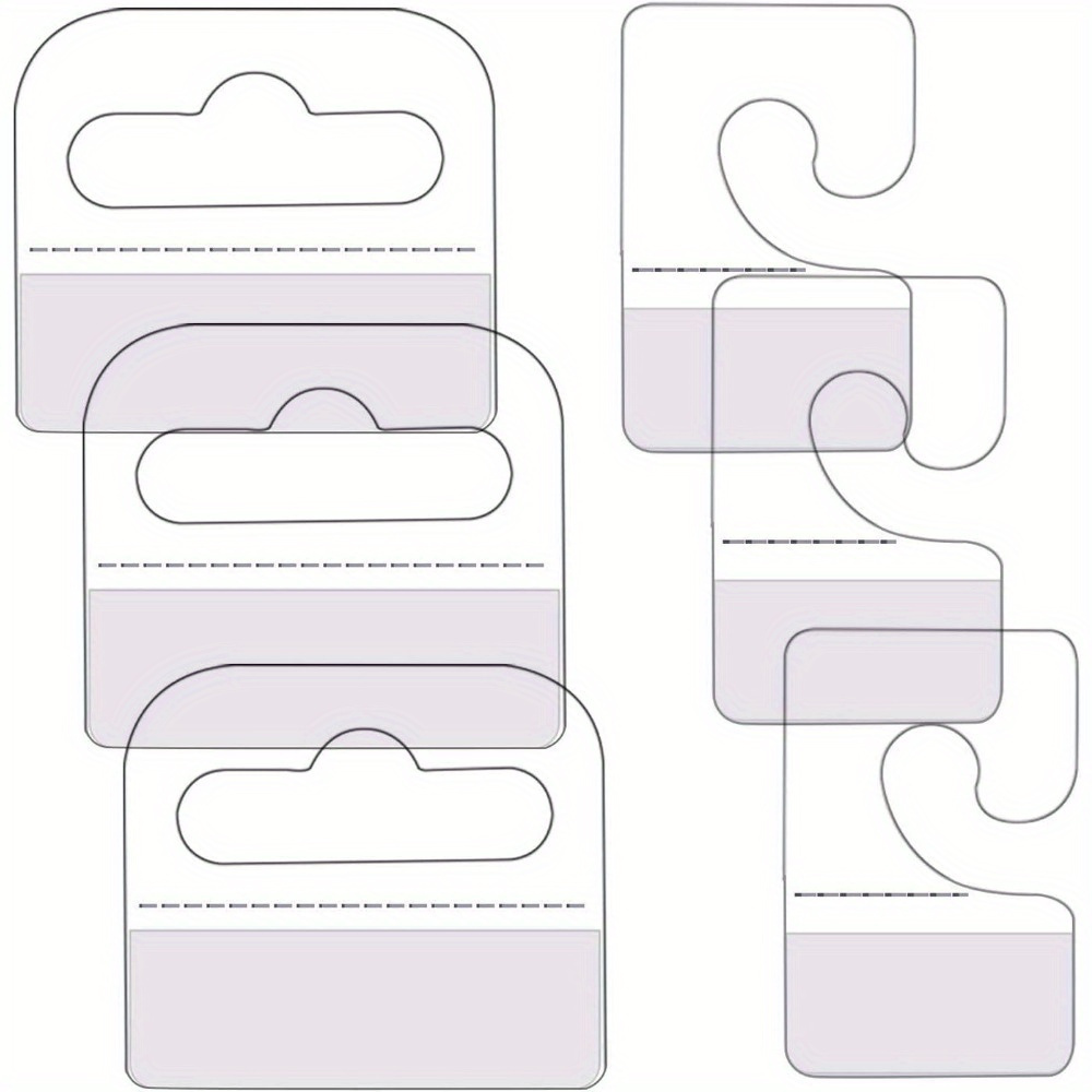 

100pcs Self Adhesive Plastic Hang Clear Tabs Hooks Display Card For Store Retail Display Slat Wall Hook Hangers, J-hook & Slot Hole Pegboard Hang Tabs 2 Styles