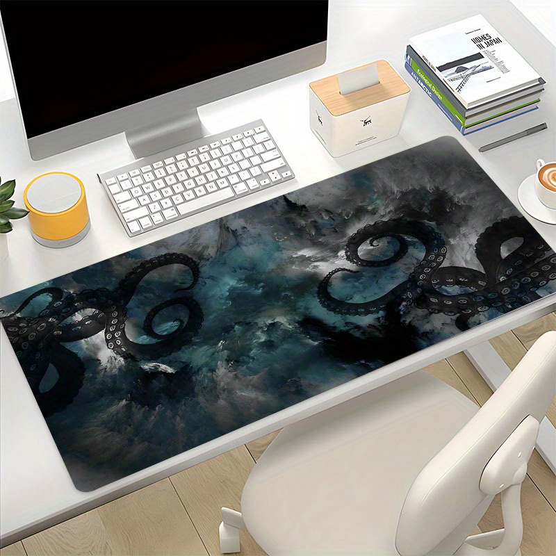 

Cool Cthulhu Dark Large Game Mouse Pad, Deep Sea Tentacles Computer Hd Desk Mat, Keyboard Pad Natural Rubber Non-slip Office Mousepad Table Accessories As Gift For Boyfriend, Size 35.4x15.7in