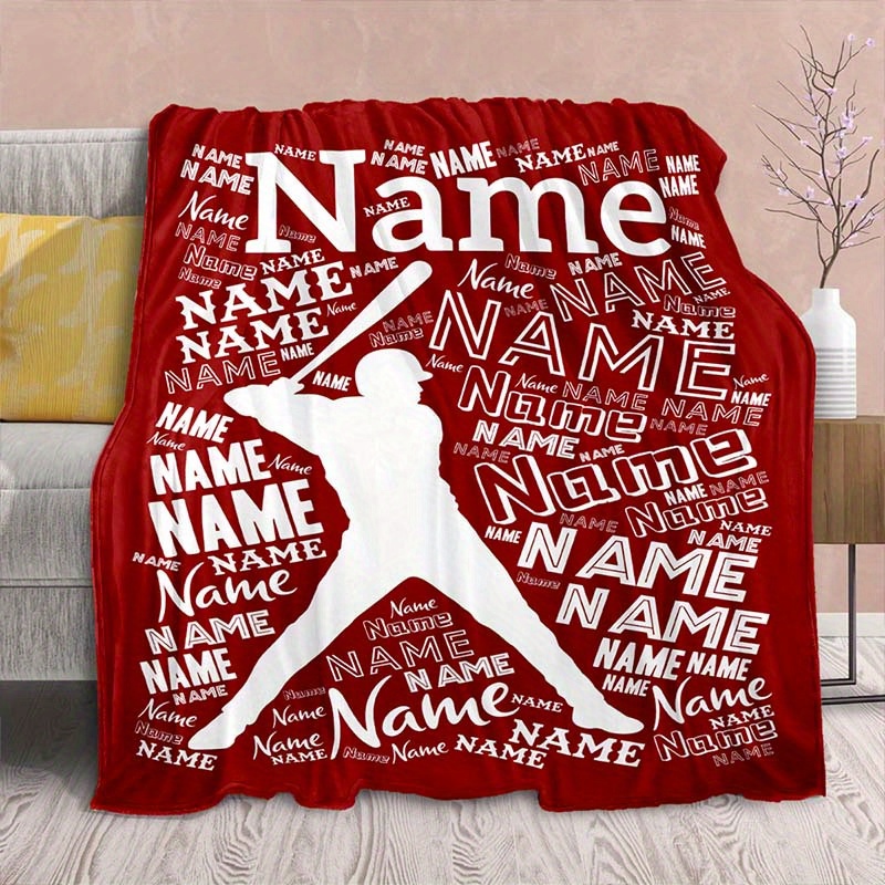 

Name Fixed Blanket Baseball Lovers Art Doing Company Gift Soft Nap Blanket 4 Seasons Office Chair Blanket