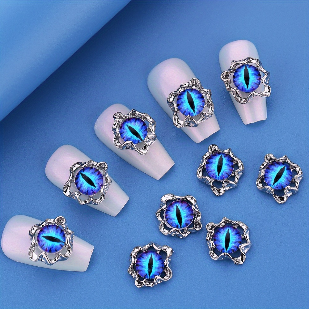 

10pcs Retro Eye Ball Nail Charms, Nail Art Accessories, Nail Art Supplies For Women And Girls, Nail Art Jewelry