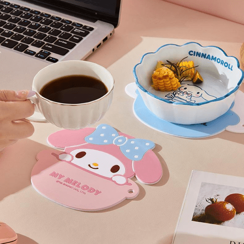 Sanrio Hello Kitty Cup Coaster For Coffee Milk Cup, Cute Melody Cinnamoroll Multi Functional Cup Mat, Kitchen Accessories Anti Slip Pad Y2k