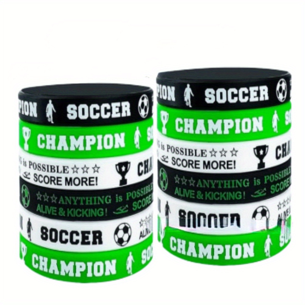 

20 Pcs Soccer Football Sports Theme Football Silicone Bracelet Fan Group Commemorative Wristband