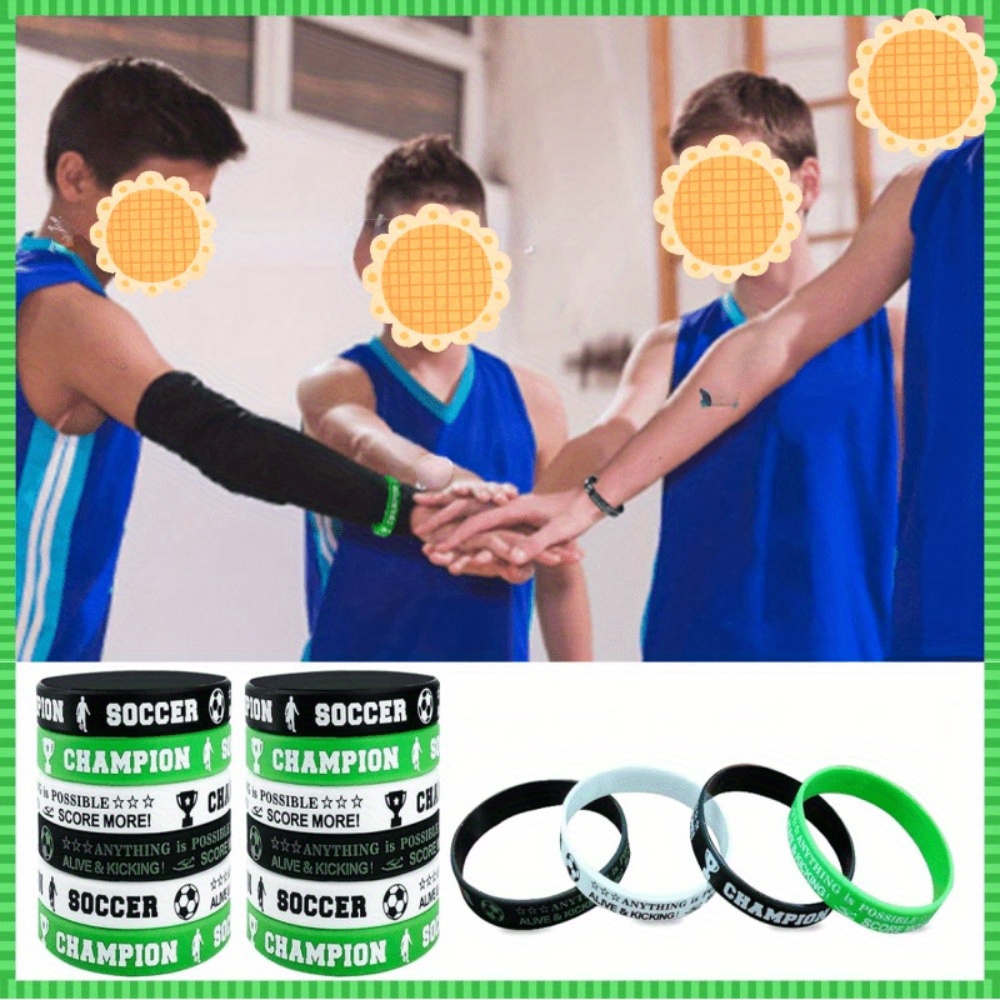 soccer football sports theme football silicone bracelet fan Temu
