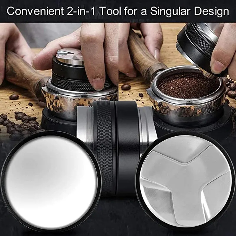 1pc stainless steel coffee tamper espresso distributor tool with   for espresso machine kitchen supplies details 3