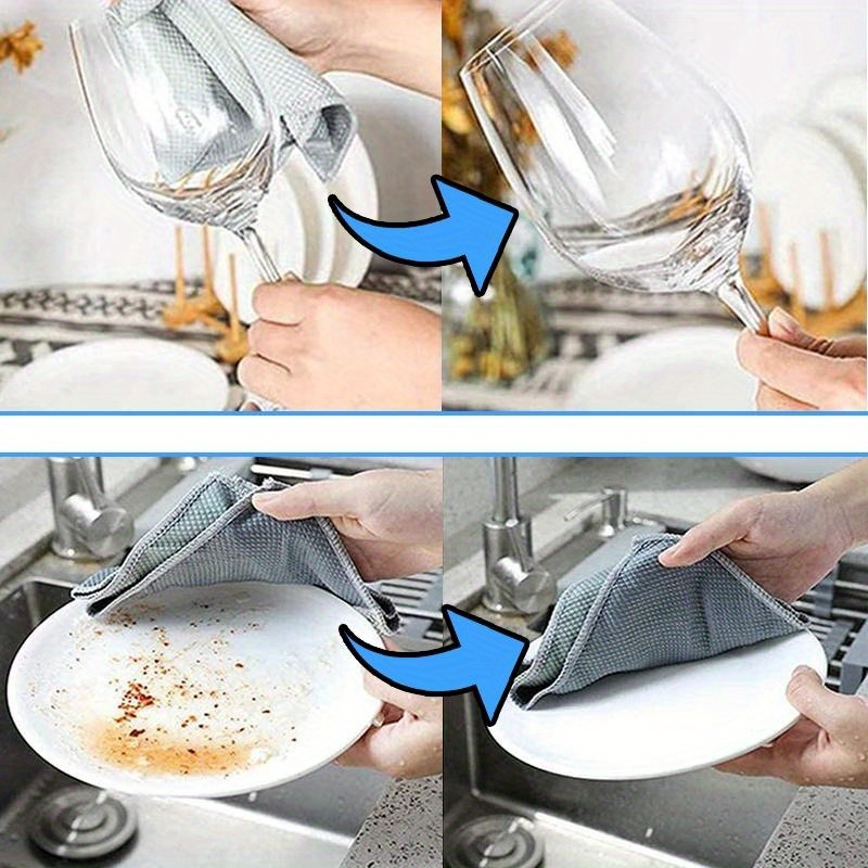 10pcs fish scale magic cleaning cloths reusable   for glass mirrors dishes ideal for   room car cleaning supplies screens cleaning tools details 2