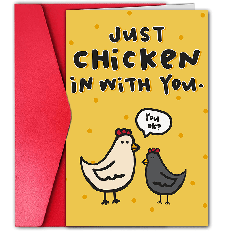 

1pc Greeting Cards, Fun And Creative, For Family And Friends,chicken Card Thinking Of You Card