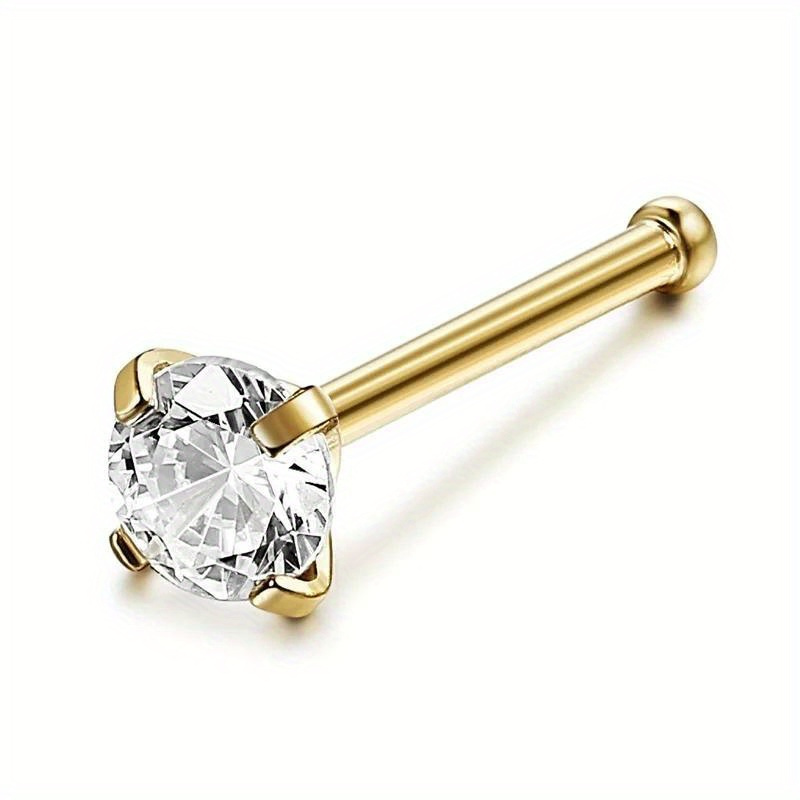 Hypoallergenic Nose Stud with Cubic Zirconia