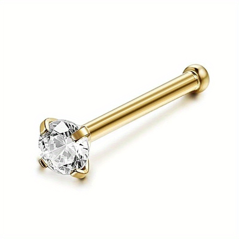 Hypoallergenic Nose Stud with Cubic Zirconia