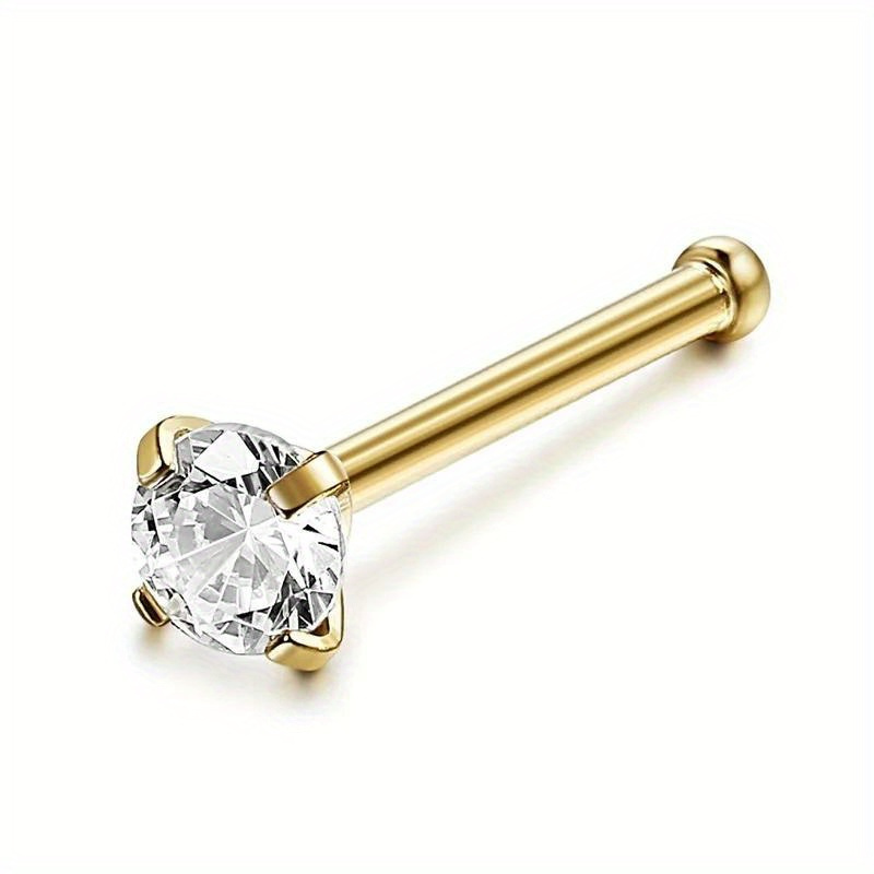 Hypoallergenic Nose Stud with Cubic Zirconia