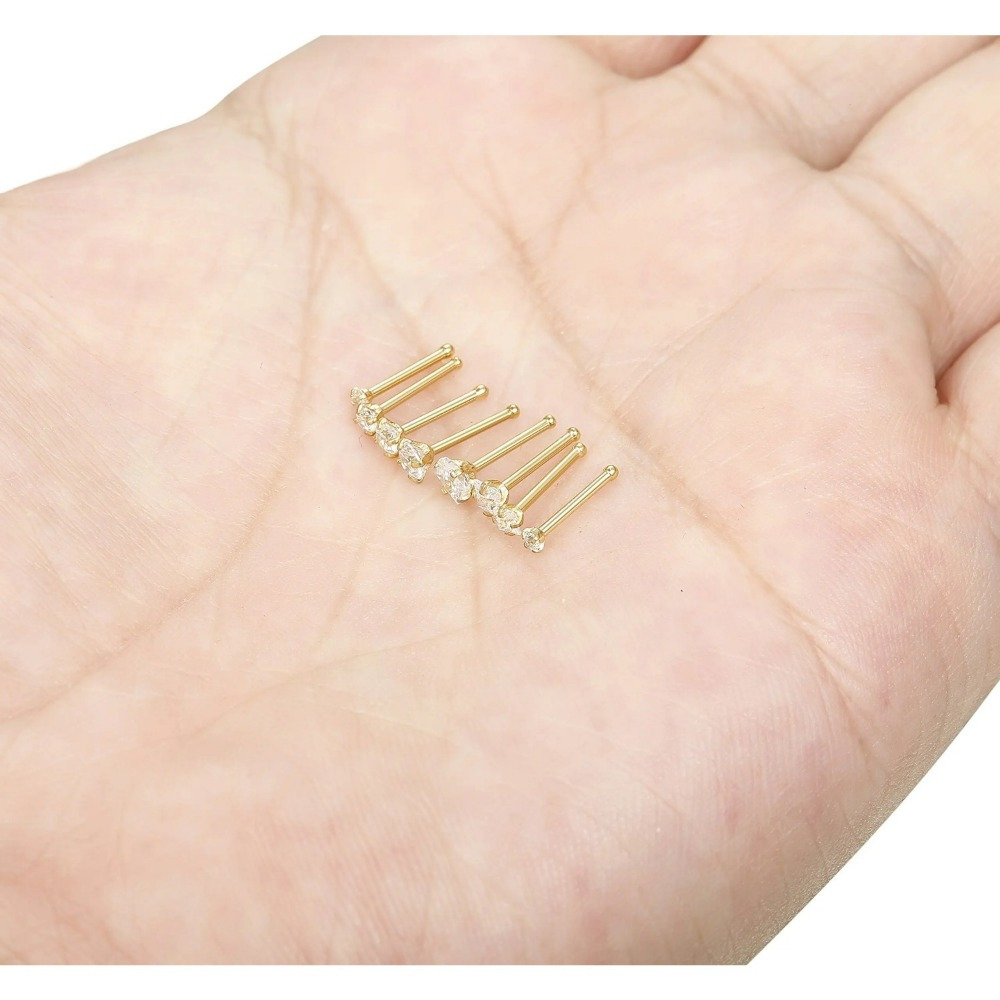 Hypoallergenic Nose Stud with Cubic Zirconia