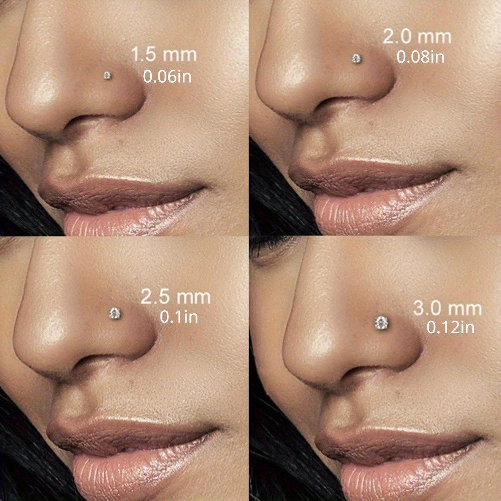 Hypoallergenic Nose Stud with Cubic Zirconia